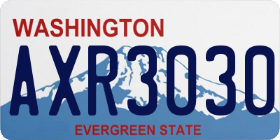 WA license plate AXR3030