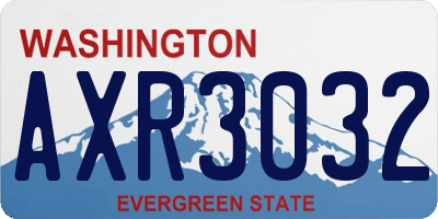WA license plate AXR3032