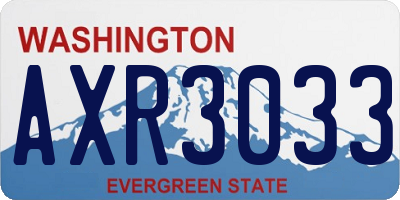WA license plate AXR3033