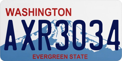 WA license plate AXR3034
