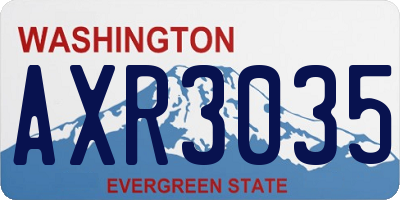 WA license plate AXR3035