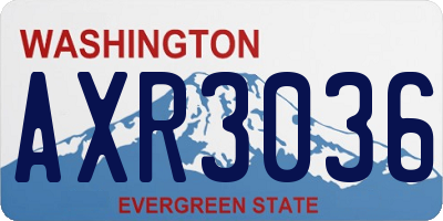 WA license plate AXR3036