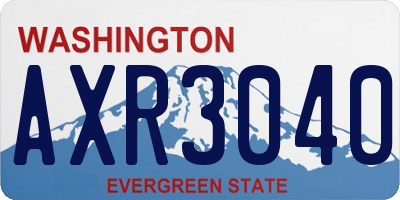WA license plate AXR3040
