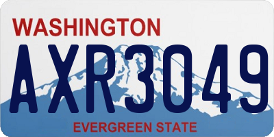 WA license plate AXR3049