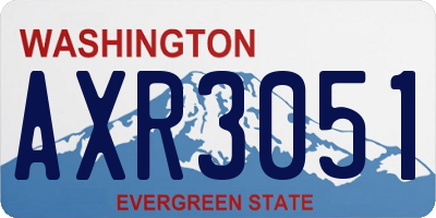 WA license plate AXR3051