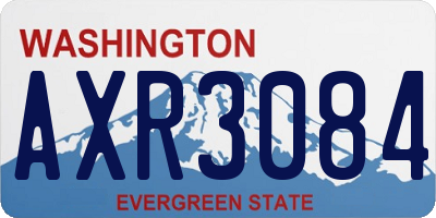 WA license plate AXR3084