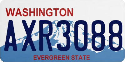 WA license plate AXR3088