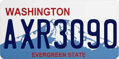 WA license plate AXR3090