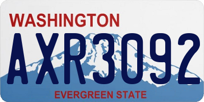 WA license plate AXR3092