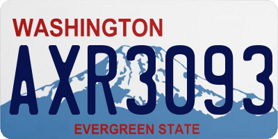 WA license plate AXR3093