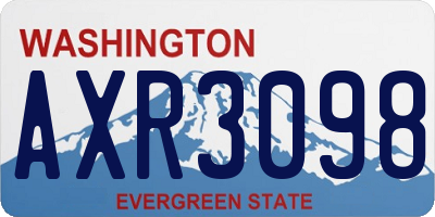 WA license plate AXR3098