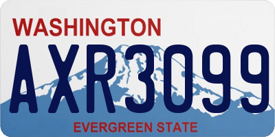 WA license plate AXR3099