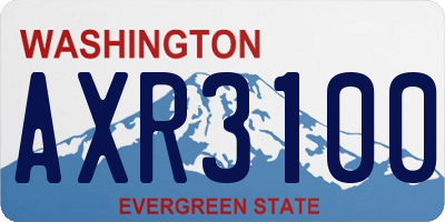 WA license plate AXR3100