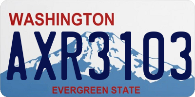 WA license plate AXR3103