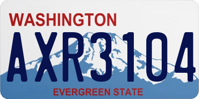 WA license plate AXR3104