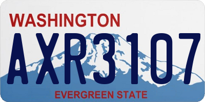 WA license plate AXR3107