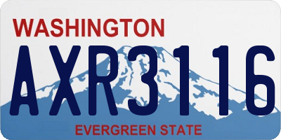 WA license plate AXR3116