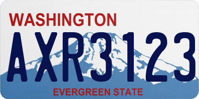 WA license plate AXR3123
