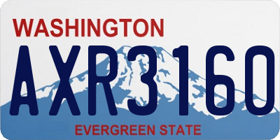 WA license plate AXR3160