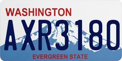 WA license plate AXR3180