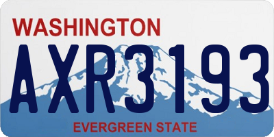 WA license plate AXR3193