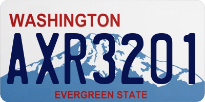 WA license plate AXR3201