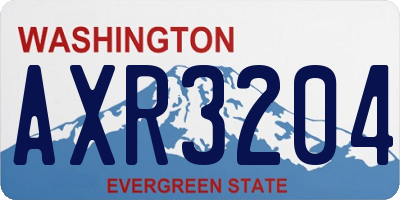 WA license plate AXR3204