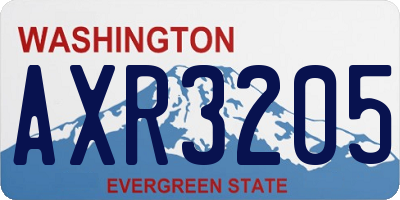 WA license plate AXR3205