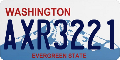 WA license plate AXR3221