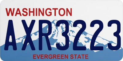 WA license plate AXR3223