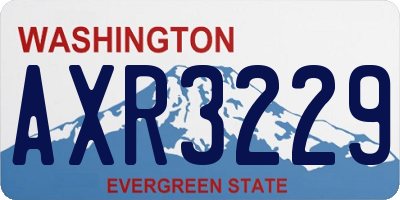 WA license plate AXR3229