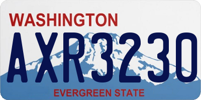 WA license plate AXR3230