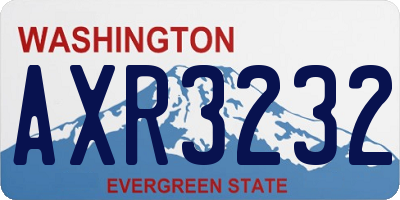WA license plate AXR3232