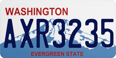 WA license plate AXR3235