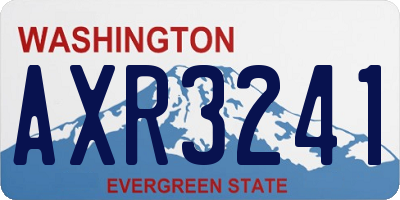 WA license plate AXR3241