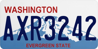 WA license plate AXR3242