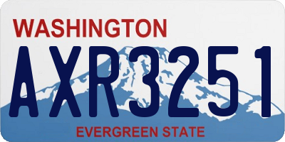 WA license plate AXR3251