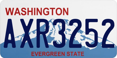 WA license plate AXR3252