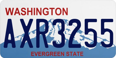 WA license plate AXR3255