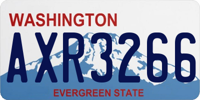 WA license plate AXR3266