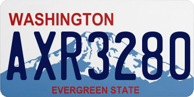 WA license plate AXR3280