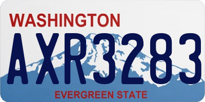 WA license plate AXR3283
