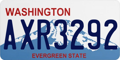 WA license plate AXR3292
