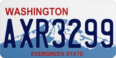 WA license plate AXR3299