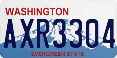 WA license plate AXR3304