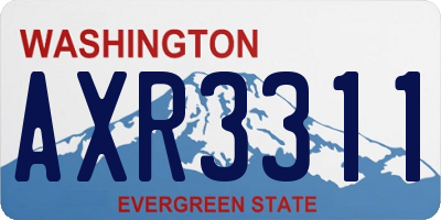 WA license plate AXR3311