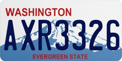 WA license plate AXR3326