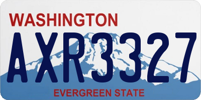 WA license plate AXR3327