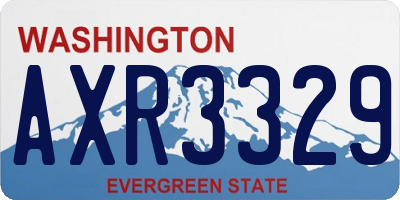 WA license plate AXR3329
