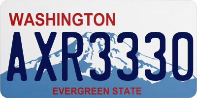 WA license plate AXR3330